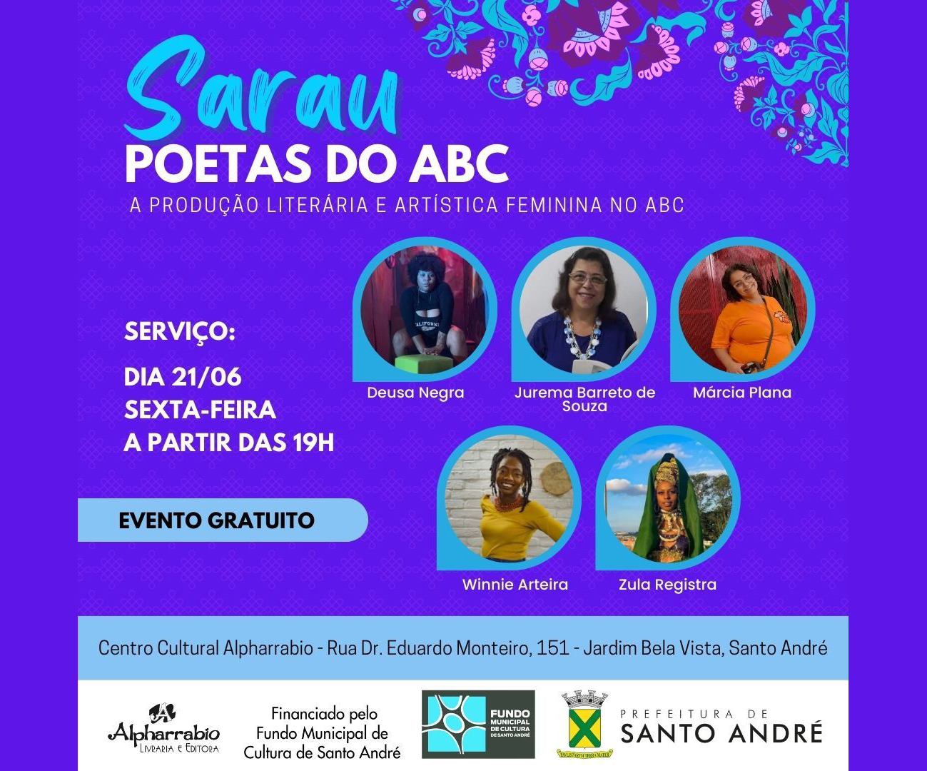 Sarau literário com poetas do ABC