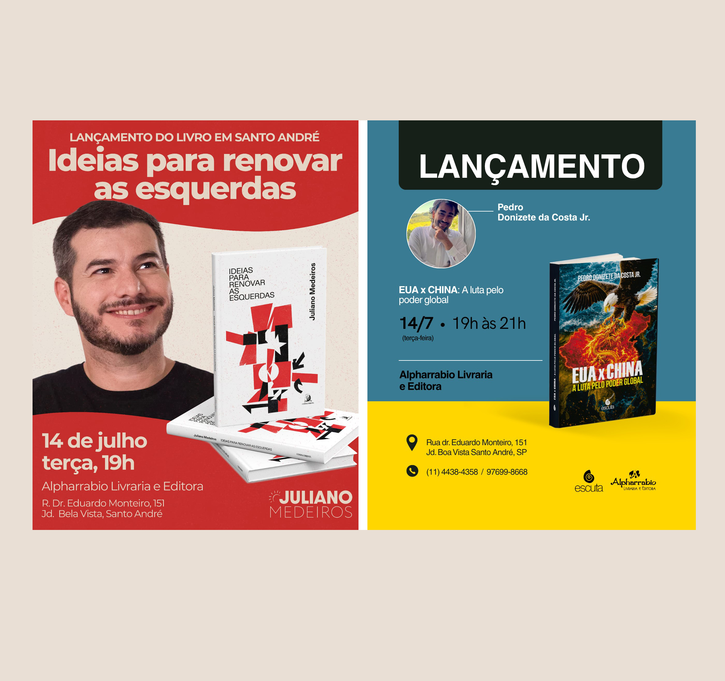 Ideias para Renovar as Esquerdas e  EUA x CHINA: A luta pelo poder global